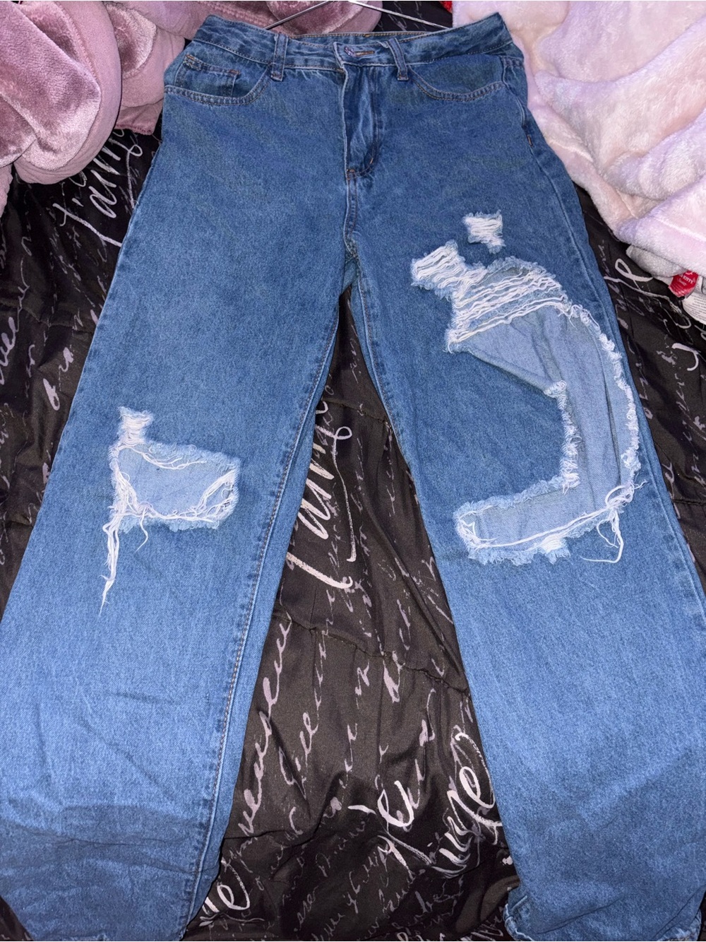 Blue Distressed Women's Jeans